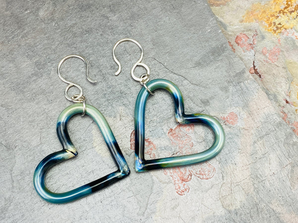 Heartwires | Green Pearl Hearts