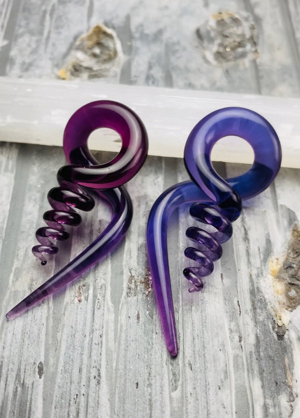 Gold Amethyst | Mini Corkscrew Squids | 10G - 0G